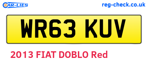 WR63KUV are the vehicle registration plates.