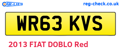 WR63KVS are the vehicle registration plates.