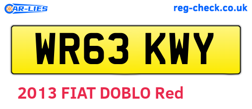 WR63KWY are the vehicle registration plates.