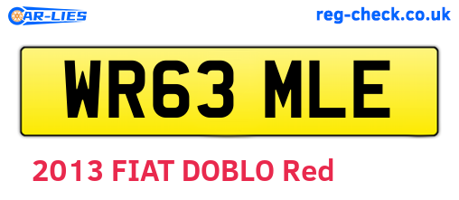 WR63MLE are the vehicle registration plates.