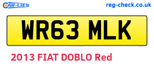 WR63MLK are the vehicle registration plates.