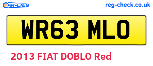 WR63MLO are the vehicle registration plates.