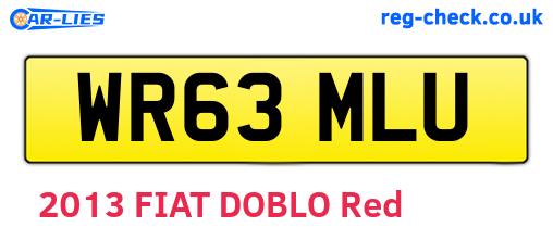 WR63MLU are the vehicle registration plates.