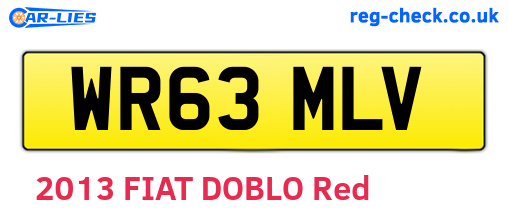 WR63MLV are the vehicle registration plates.