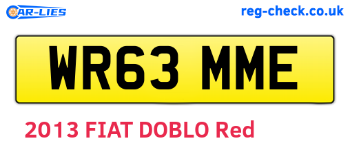 WR63MME are the vehicle registration plates.