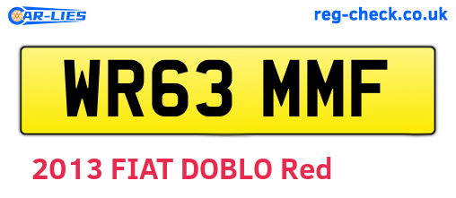 WR63MMF are the vehicle registration plates.