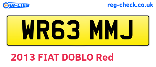 WR63MMJ are the vehicle registration plates.