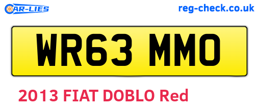 WR63MMO are the vehicle registration plates.