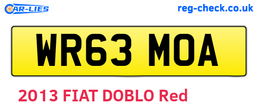 WR63MOA are the vehicle registration plates.
