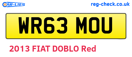 WR63MOU are the vehicle registration plates.