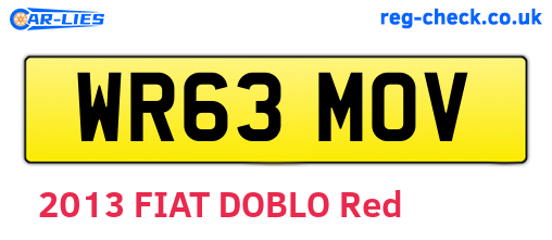 WR63MOV are the vehicle registration plates.