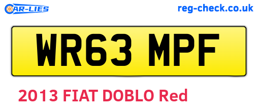WR63MPF are the vehicle registration plates.