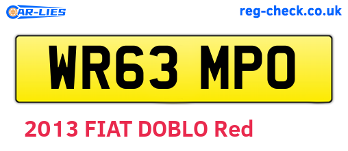 WR63MPO are the vehicle registration plates.