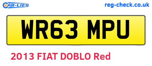 WR63MPU are the vehicle registration plates.