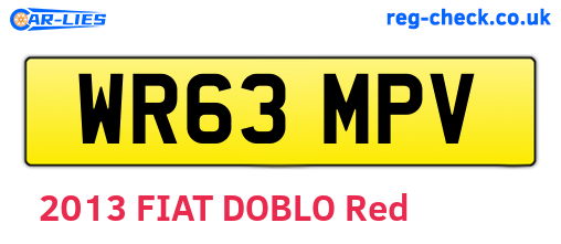 WR63MPV are the vehicle registration plates.