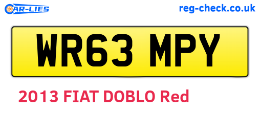 WR63MPY are the vehicle registration plates.
