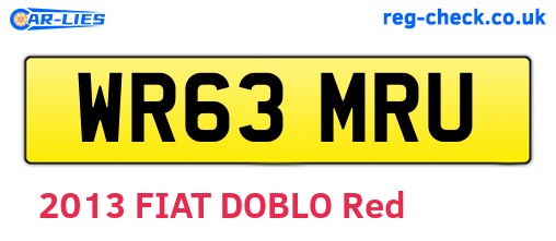 WR63MRU are the vehicle registration plates.