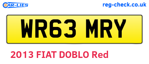 WR63MRY are the vehicle registration plates.