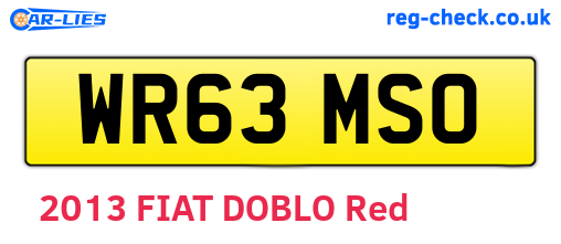 WR63MSO are the vehicle registration plates.