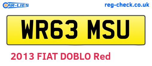 WR63MSU are the vehicle registration plates.