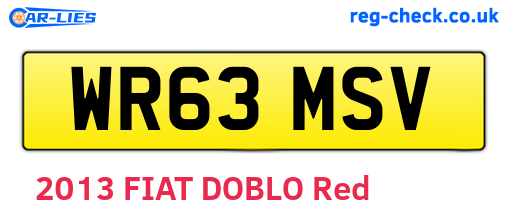 WR63MSV are the vehicle registration plates.