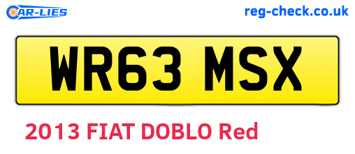 WR63MSX are the vehicle registration plates.