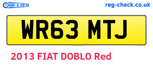 WR63MTJ are the vehicle registration plates.
