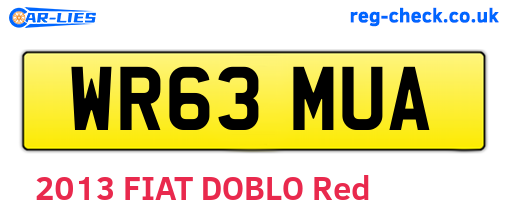 WR63MUA are the vehicle registration plates.