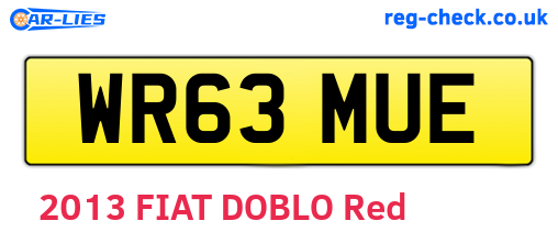 WR63MUE are the vehicle registration plates.