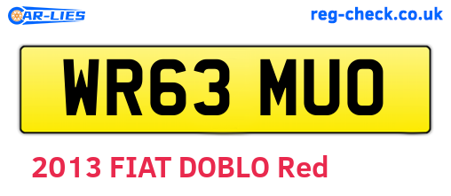 WR63MUO are the vehicle registration plates.