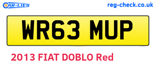 WR63MUP are the vehicle registration plates.