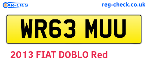 WR63MUU are the vehicle registration plates.