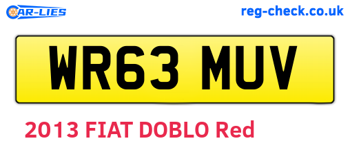 WR63MUV are the vehicle registration plates.