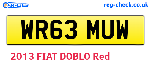 WR63MUW are the vehicle registration plates.
