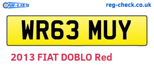 WR63MUY are the vehicle registration plates.
