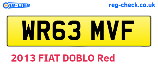 WR63MVF are the vehicle registration plates.