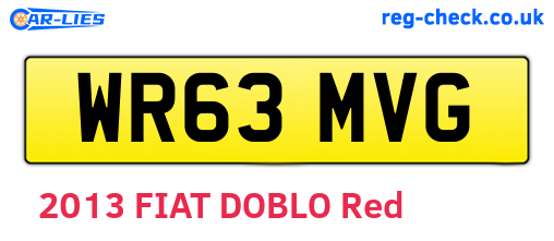WR63MVG are the vehicle registration plates.