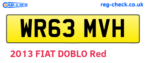 WR63MVH are the vehicle registration plates.