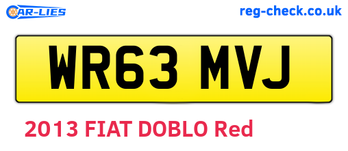 WR63MVJ are the vehicle registration plates.