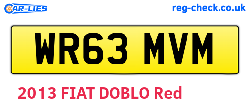 WR63MVM are the vehicle registration plates.