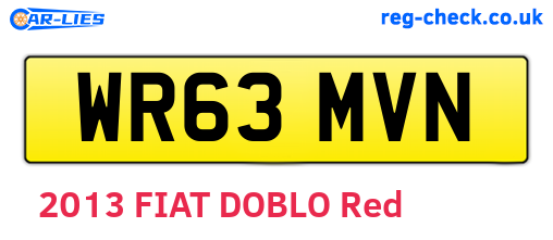 WR63MVN are the vehicle registration plates.