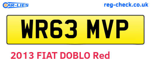 WR63MVP are the vehicle registration plates.
