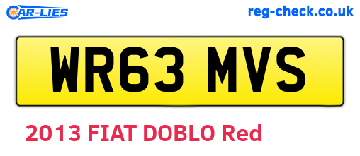 WR63MVS are the vehicle registration plates.