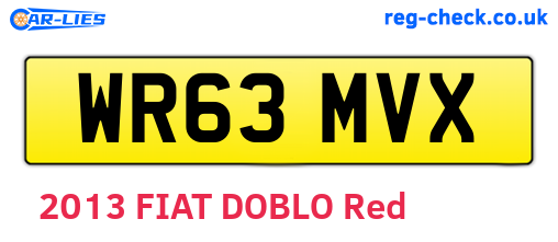 WR63MVX are the vehicle registration plates.
