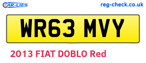 WR63MVY are the vehicle registration plates.