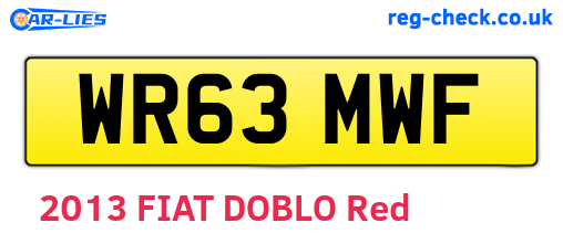 WR63MWF are the vehicle registration plates.