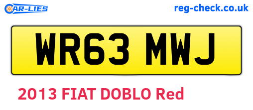 WR63MWJ are the vehicle registration plates.