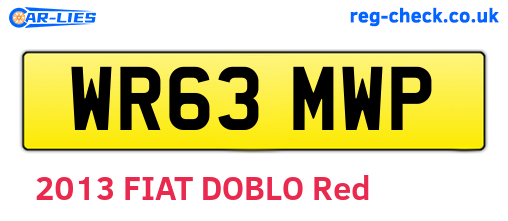 WR63MWP are the vehicle registration plates.