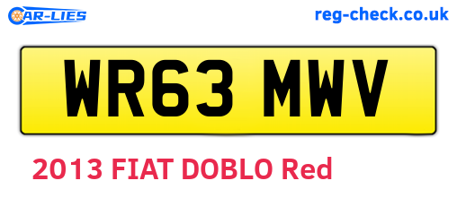 WR63MWV are the vehicle registration plates.