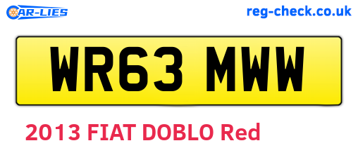WR63MWW are the vehicle registration plates.